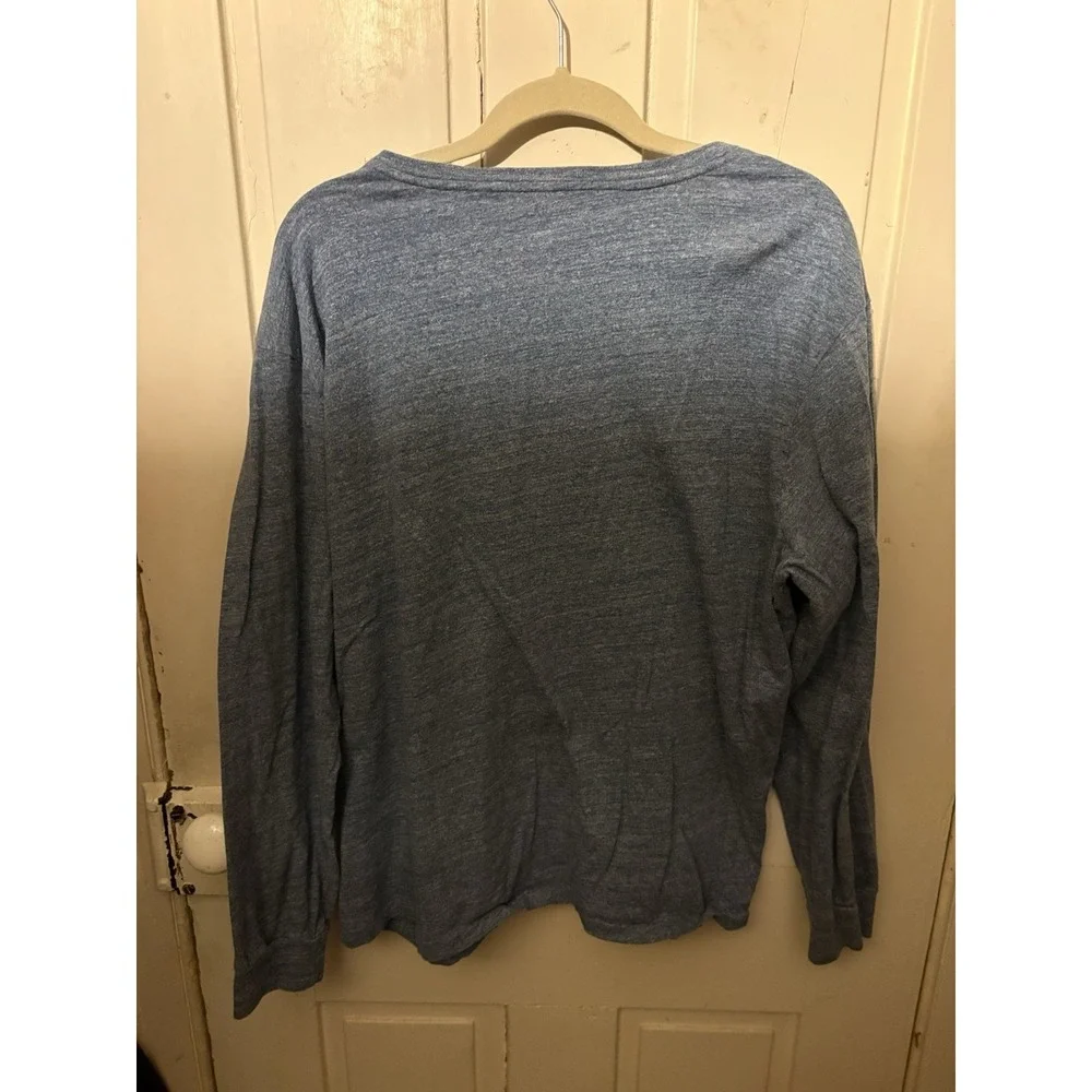 POLO RALPH LAUREN Blue Long Sleeve V Neck‎ Shirt XL Classic Pony